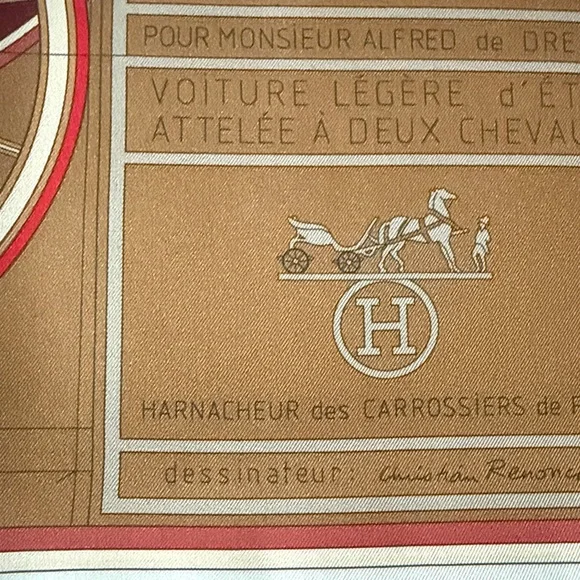 HERMES PETIT DUC DOUBLE FACE SCARF 90 SILK TWILL - Picture 4 of 11